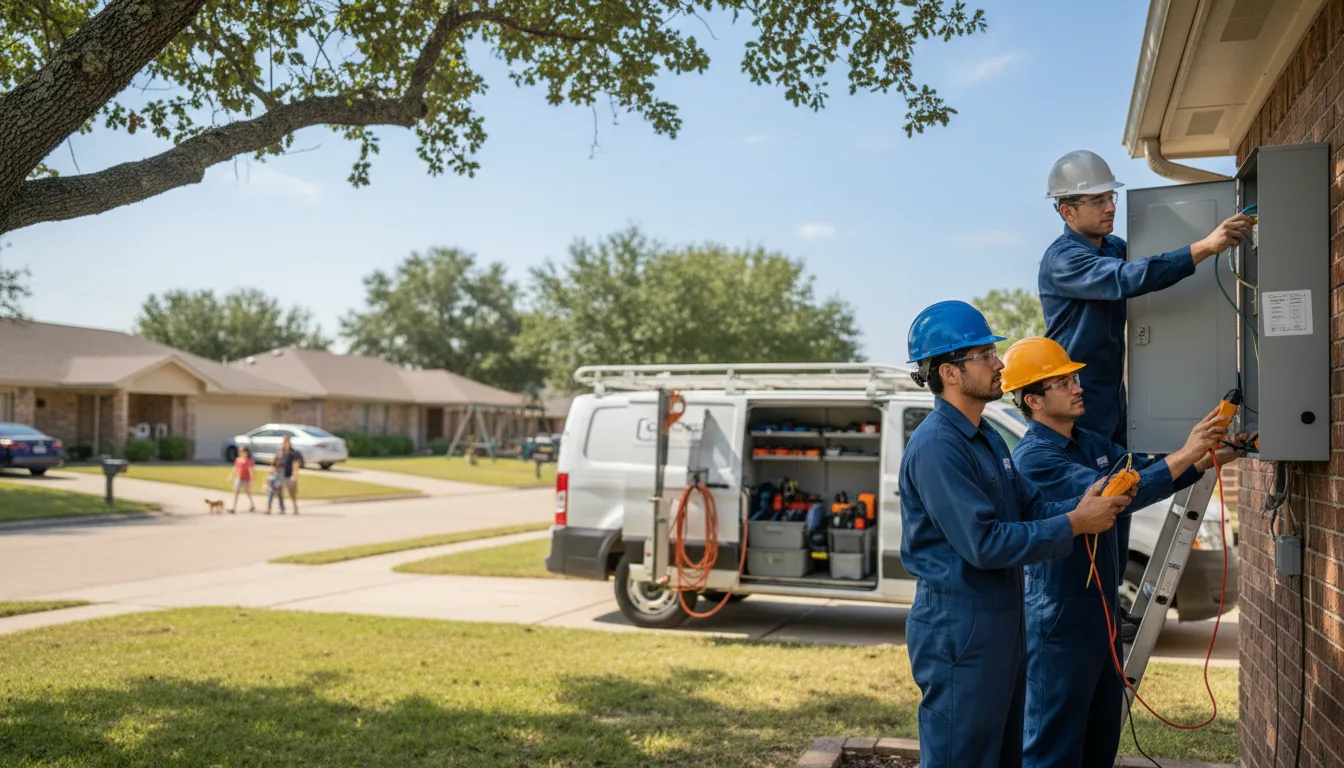 Certified electrician providing emergency electrical services in Groves, TX